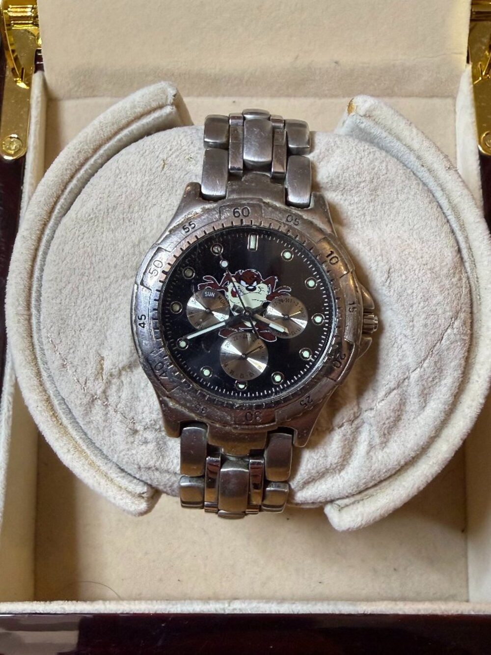 Vintage Fossil x Warner Bros Looney Tunes Taz Men's Steel Diver Watch, 38mm